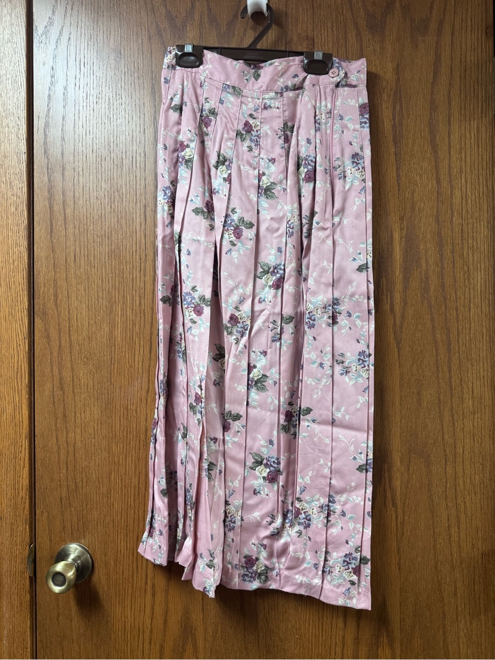 Floral Pleated Maxi Skirt in Blush Pink